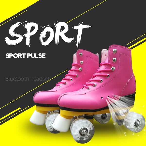 

6 color new double-row roller skates four-wheel skates men and women outdoor shoes