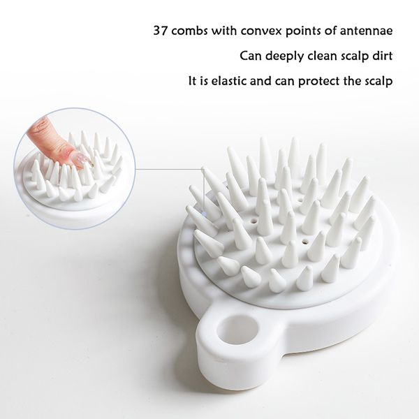 

wholesale silicone shampoo scalp health comb scalp massage brush household bathroom products bath white detachable soft antennae