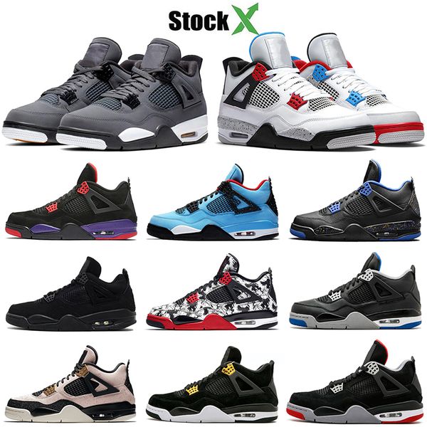 

air retro jordan 4s mens trainers jumpman cool grey what the black cat new bred basketball shoes sport sneakers 7-13 stock x, White;red