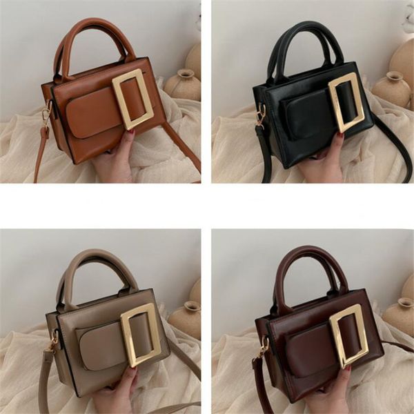 

2020 new women's bag wild diagonal shoulder bag solid color fashion retro portable small square