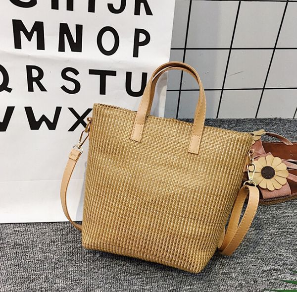 

female 2019 summer new wild female bag shoulder portable big bag sen weaving ins oblique super fire bag