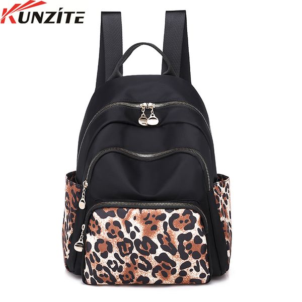 

kuznite fashionable leopard print women's backpack oxford textile girls' backpack campus popular backpacking backpacking