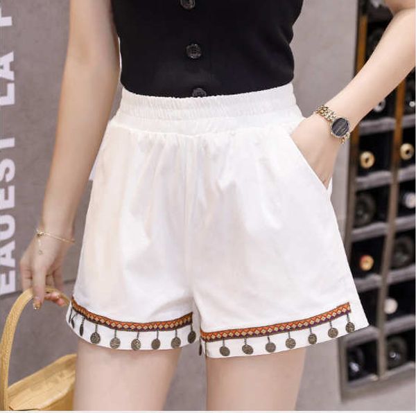 

2019 summer womens designer shorts korean version of high elastic washing water loose casual shorts summer zy-vv8520, White;black