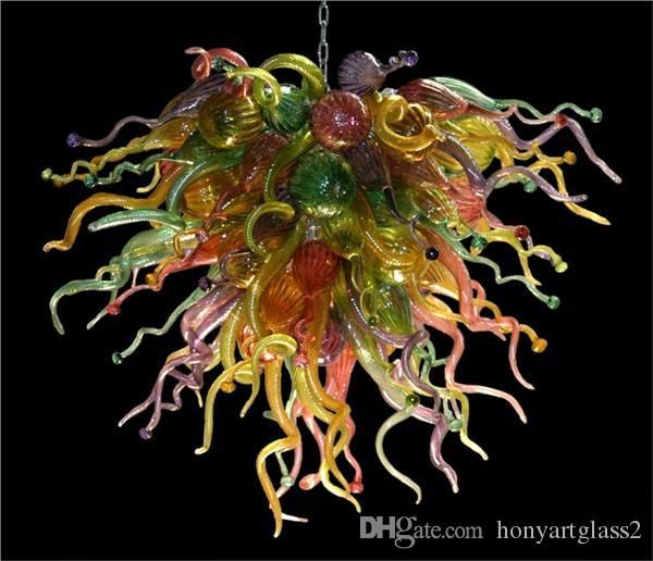 

hand blown glass chandeliers lightings led light source modern crystal color murano glass small size pendant lights for home decor