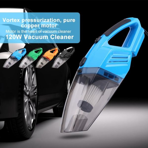 

car vacuum cleaner home portable 120w vacuum cleaner wet dry dual use dust catcher black/ orange/ green/ blue
