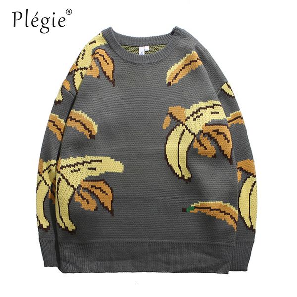 

plegie sweaters mens pullover o-neck streetwear hip hop tree knitted autumn winter oversize loose sweaters korean style sh190930, White;black