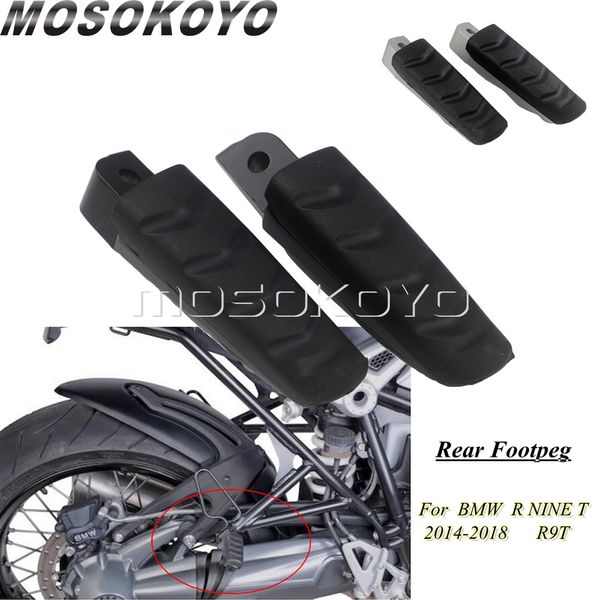 

2pcs motorcycle footrests peg for r ninet / r nine t r9t 2014-2018 aluminum rear pedals rest footpegs silver/black
