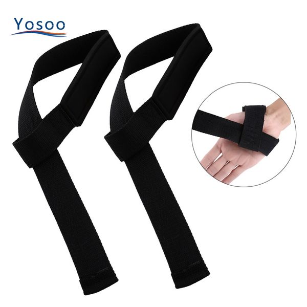 

2pcs/pair black durable weightlifting strap wrist support gloves wrap hand bar straps for bodybuilding training, Black;red