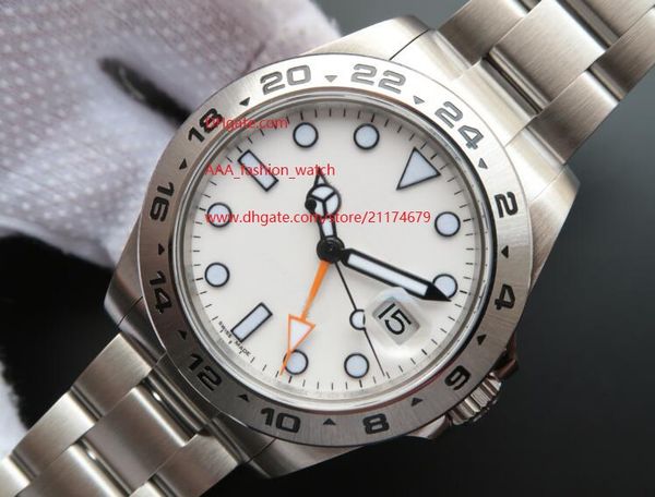 

factory supplier sapphire watch white dial ii 42mm gmt 216570 automatic mechanical mens men's watch watches, Slivery;brown