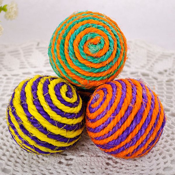 

сизаль красочные игрушки для кошек pet сизаль веревка тканый шарик тизер игра жевательная погремушка scratch catch toy cat cat scratcher kat