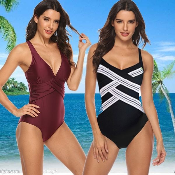 

2020 swimsuit women one piece swim suit high waist swimwear big size bathing suit backless monokini swim wear bikini beach, White;black