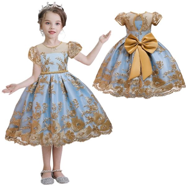 

royal elegant princess dress for girl christmas party dress kids dresses for girls wedding ball gown 6 8 10 yrs children clothes, Red;yellow