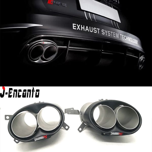 

car stying tail exhaust muffler tips muffler pipe for audi rs3 4 5 6 7 8 304 stainless steel carbon fiber
