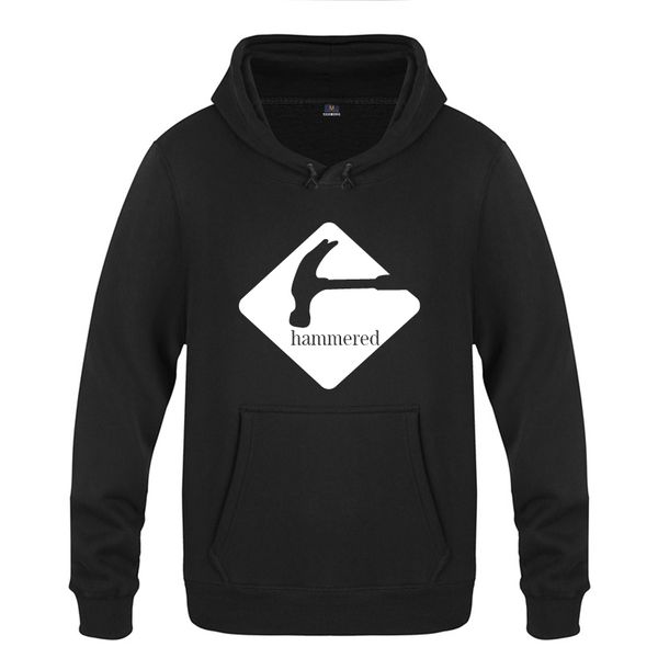

hammered novelty creative gift sweatshirts men 2018 mens hooded fleece pullover hoodies, Black