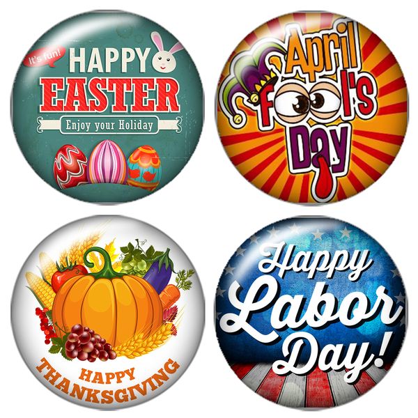 

2019 happy easter thanksgiving day 20pcs 16mm20mm25mm round p glass cabochon demo flat back making findings, Blue;slivery