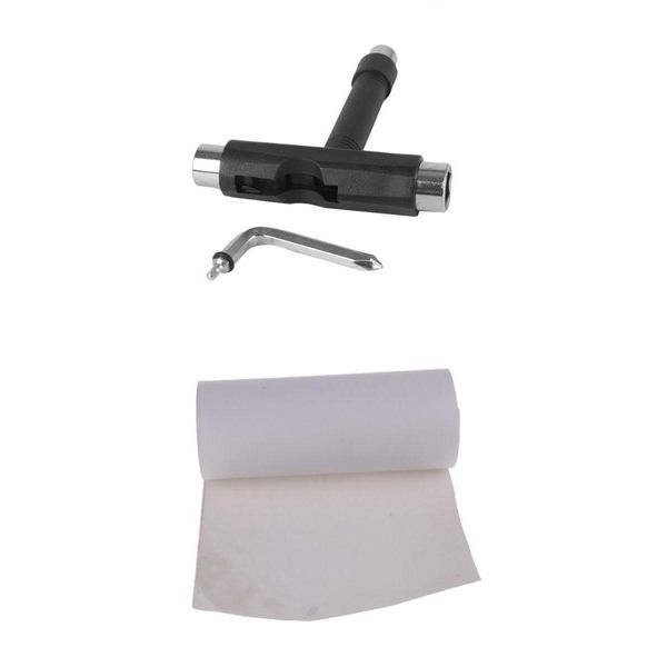 

skateboard t wrench hexagon roller skate tool 108 x 103 x 26mm+skateboard grip tape sandpaper