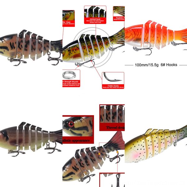 

6utfw fishing type box 5 grid bait baits luya box (10cm * 15.5g) can hold 5 fake tackle