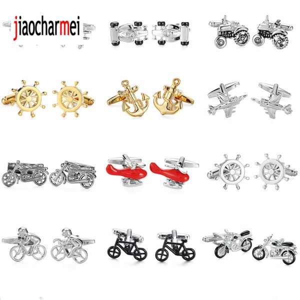 

men's shirt cufflinks / plane / anchor bike car motorcycle /transportation automobile cufflinks, Silver;golden