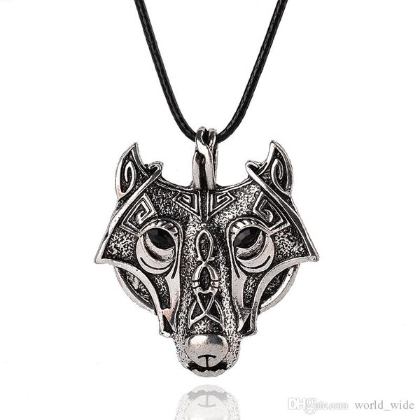 

скандинавской викинги горячие продажа диких животных волчья голова maxi ожерелье подвески для мужчин властной смелость подарки ожерелье ювел, Silver