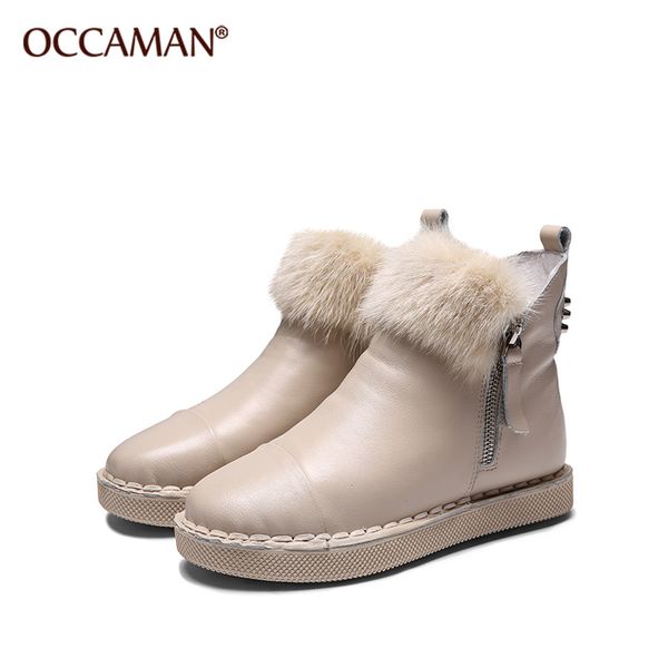 

women boots comfortable platform winter shoes female snow boots warm ankle winter with thick fur heels botas mujer 14032, Black