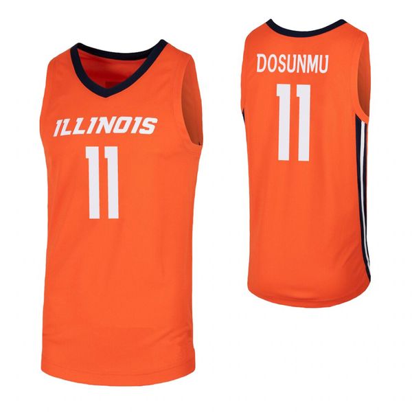 

alan griffin stitched men's illinois fighting illini ayo dosunmu andres feliz college 2020 new basketball jersey orange navy, Black