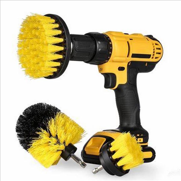 

3pcs/set drill scrubber brush car kit detailing tile grout car boat rv tub cleaner scrubber cleaning tool brushes cleaning kit