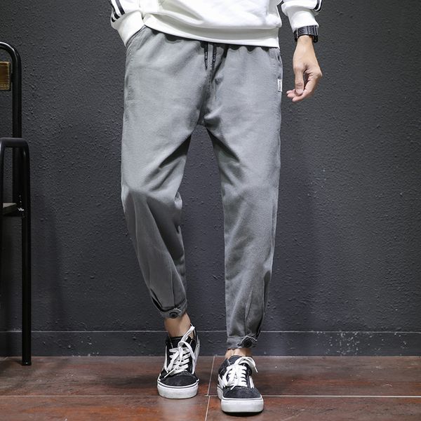 

брюки streetwear ленточками мужские сыпучие drawstring бегуны мода повседневная пят твердые брюки pant хлопок fernao tapered fit, Black