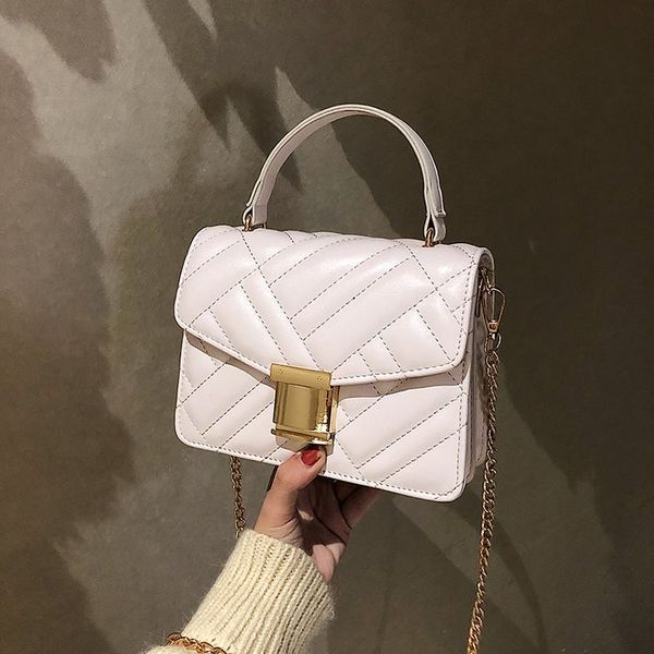 

2019 new casual pu leather handbag lady messenger bag stripes pattern girls small party shoulder bag crossbody tote