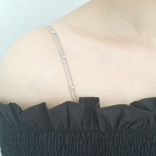 

1 pair women adjustable crystal bra strap metallic rhinestone bra strap for women party evening dress underwear accessories, Black;white