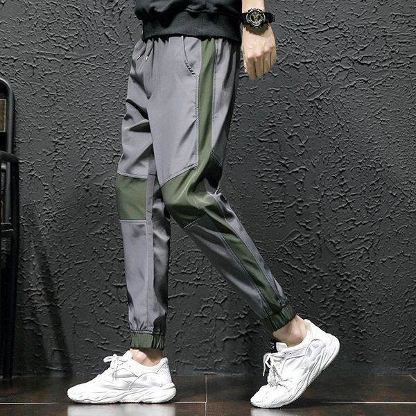 

spring autumn men pants slim fit casual long pant sportswear cotton mens loose plus size navy season sweat pant 6xl, Black