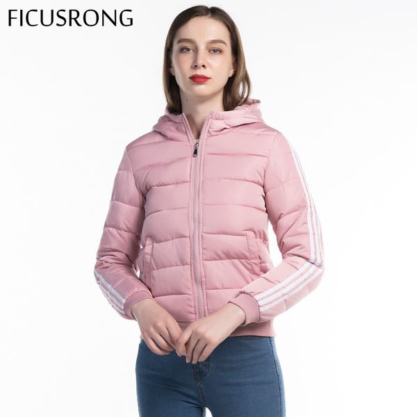 

женщины осень зима с капюшоном основные пальто куртки 2019 новая мода полный рукав теплый тонкий ветровки топы верхняя одежда женский ficusr, Black;brown