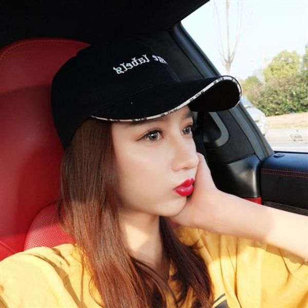 

summer sunscreen cap korean version of the tide casual wild japanese embroidery love tie couple baseball cap female hat, Blue;gray