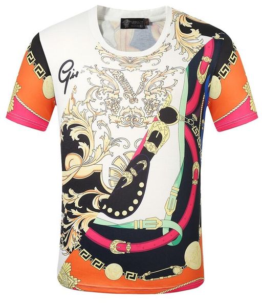 

2020X0 Versace летний тренд высокое качество письмо шаблон мужская дизайнерская футболка с коротким рукавом мода Женская футболка