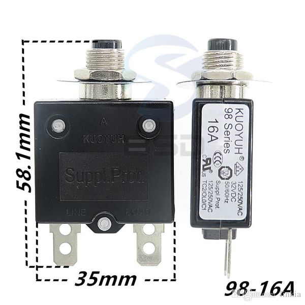 

taiwan kuoyuh 98 series-16a overcurrent protector overload switch