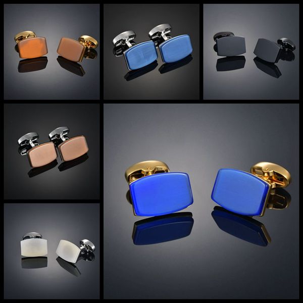 

new] simple french opal cufflinks sleeve nails men's business shirt nails men's shirt button gift, Silver;golden