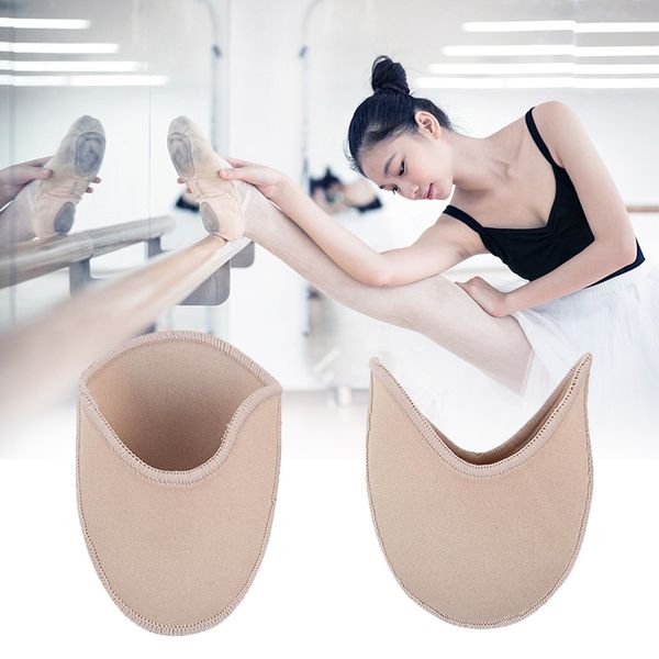 

1 pair foot protector ballerina inserts sebs pointe ballet dance toe pads forefoot insoles elastic relieve pain half yard soft, Black