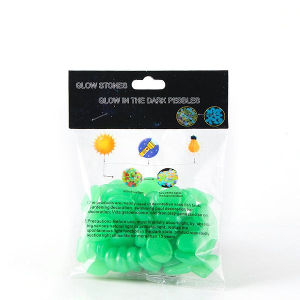 

50pcs artificial color luminous stone fluorescent stone shiny stone full english bag packaging fish tank landscaping