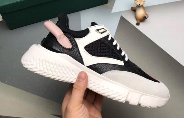

2019 summer new low-cut belt thick-soled sports shoes breathable mesh lock men's shoes tide38-45 mn1897601, Black