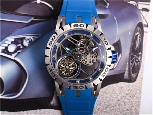 

brand new 2020, real tourbillon, diameter 45mmx13mm, brand watch, belt buckle, sapphire mirror, designer watch, Slivery;brown