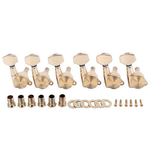 

6pieces guitar tuning pegs 6r w/ locked for acoustic guitar parts golden