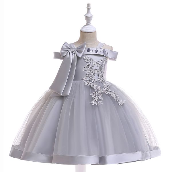 

cute kids ceremony little girl's party dress childrens christmas clothes red green grey flower girl dress for wedding, Red;yellow