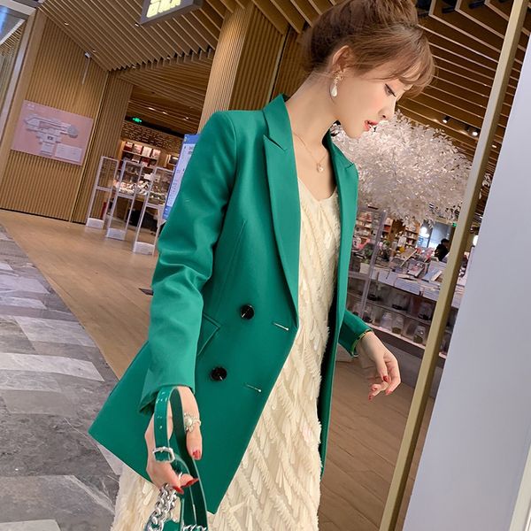 

spring-summer korean version of the new womens slim-fit solid color small suit fashion casual suit jacket, White;black
