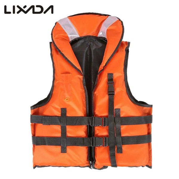 

lixada 2020 professional polyester safety life jacket survival vest swimming boating drifting with emergency whistle