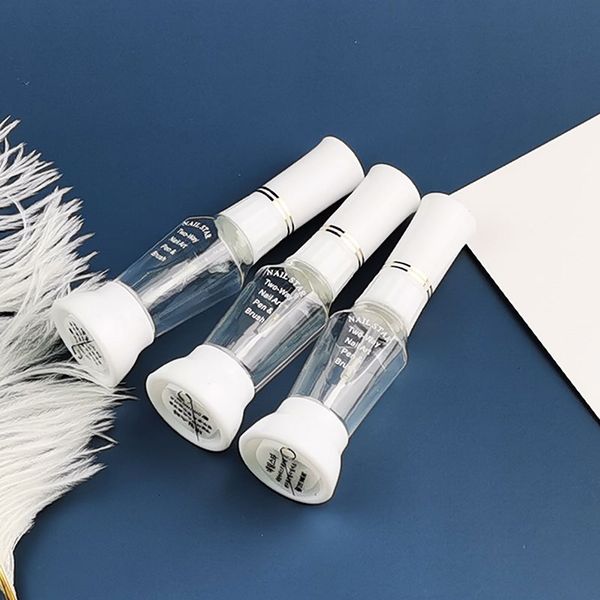 

200pcs/lot empty container bottles 2-way false nail art glitter makeup polish colorful striper pen +varnish brush