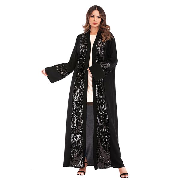 

wholesale muslim women sequied black abaya dress s-2xl plus size islamic women long sleeved nida jilbab, Red