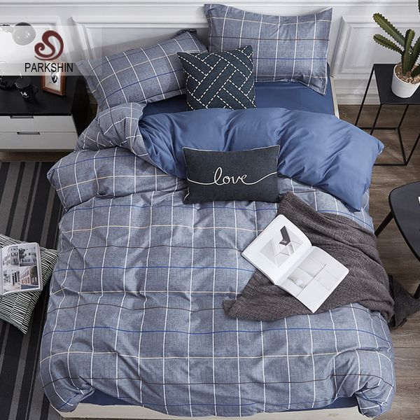 

parkshin man's bedding set simple style bedclothes nordic duvet cover set flay bed sheet comforter cover double bedclothes