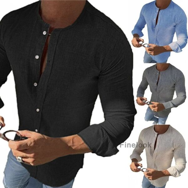 

men's henley short sleeve shirt smart grandad collar loops cotton white black