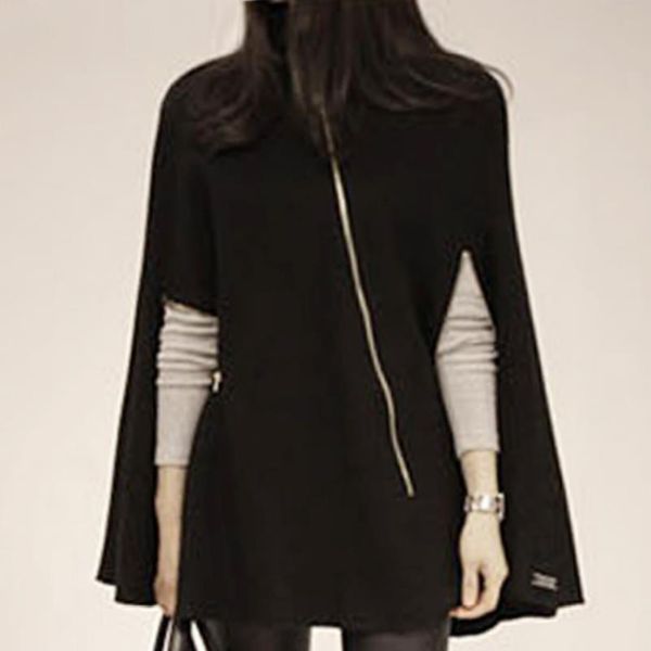 

женщины плащ свободное пальто повседневный пиджак костюмы плащ-плащ пончо шали, Black