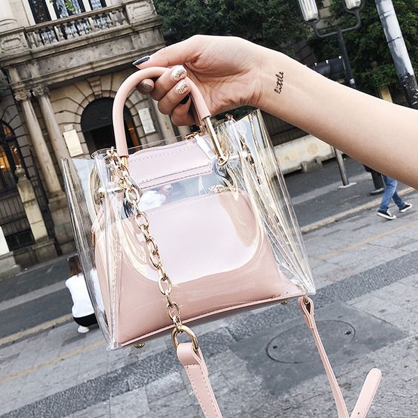 

2018 new transparent ladies diagonal cross buns mother bags shoulder strap chain bag bolsa feminina