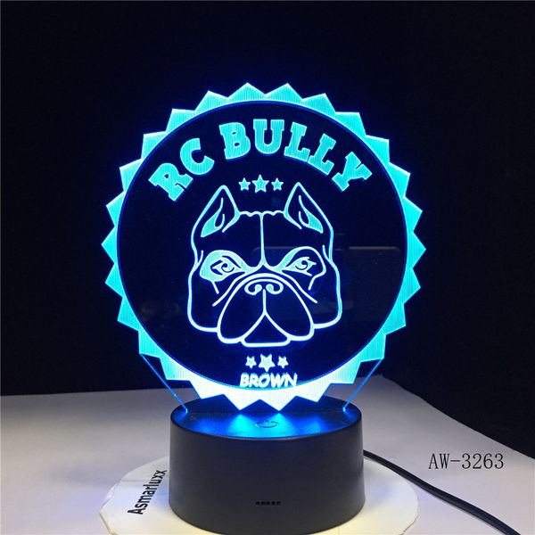 

3d pug french bulldog led night light pet puppy dog lighting home decor color changing table lamp dropshipping aw-3263